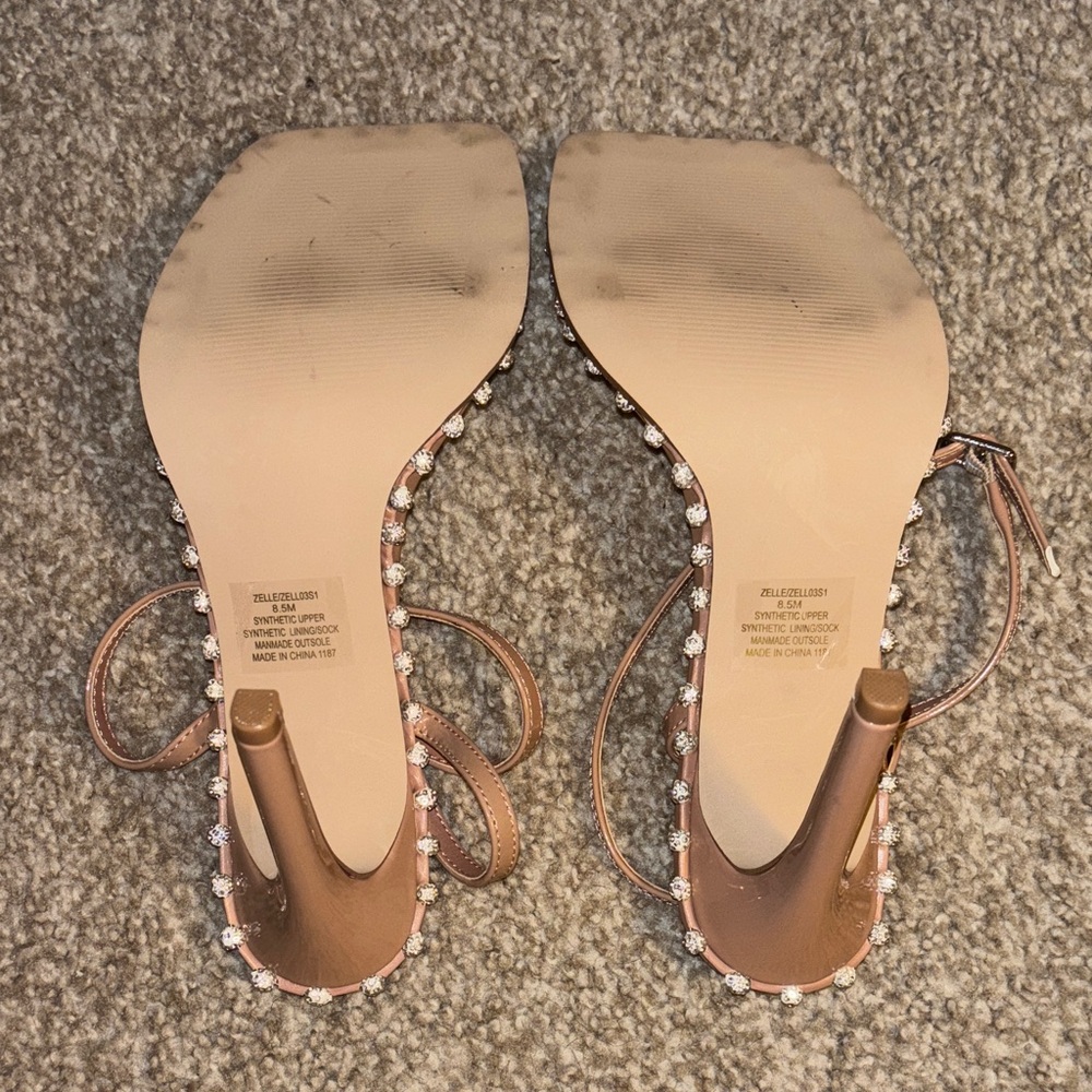 NWT Steve Madden Brown Strappy Heels with Rhinestones - Picture 6 of 6